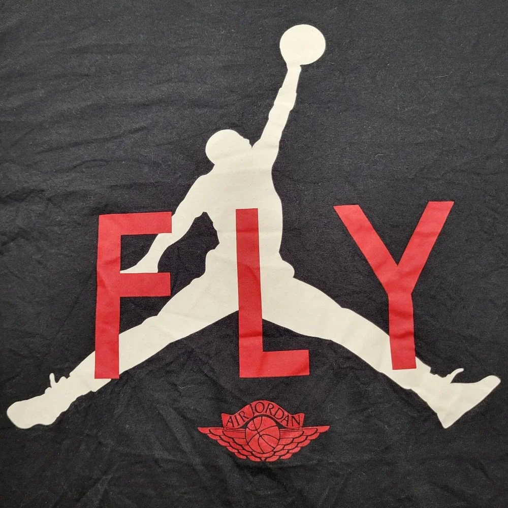 Jordan Brand T Shirt Mens XL Black Short Sleeve Lightweight Graphic Logo Cotton